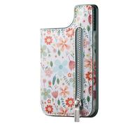 Stick On Wallet - Magnetic Phone Card Holder, Small Floral Pattern, Anti-Theft Pocket | Secure Credit Cards, Multifunctional Mobile Accessory for Travel, Work, One, green, Se référer au descriptif
