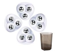 Stick On Wheels, 360 Degree Rotate Stainless Rollers, Self Adhesive Swivel Wheels 3-Ball Design, for Furniture, Trash Can, Kitchen Appliance, Toys, Crafts