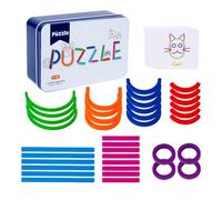 Stick Puzzle Toy - Wooden Rings | Matching CreationRing Stacker Toyes Educational Learning Games Sticks Puzzles Toys For Kids Aged 3+ (13.5x9x4.8cm/5.3x3.5x1.8in) Color Sorting And Creativity