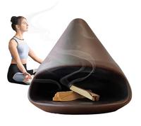 stick Santo Holder - 13cm, Conical Ceramic Burner, Lightweight wise Bowl Incense Stand, Handcrafted Ash Catcher, Scent Stick Rest | Use Top Air Vent For Meditation Yoga Living Room Altar Decors