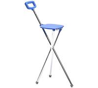 Stick, stool, elderly aluminum folding stool crutch three-legs walking frame seat anti-skid walking stick folding walking stick sponge handle Walking cane with elderly person disab Present