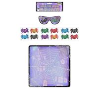 HENBRANDT Stick the Spider on the Web 14 Piece Halloween Party Game for Boys and Girls Unisex Toys Spooky Party Games for Kids Trick or Treat Halloween Activity Game, Purple, 41 x 41 cm (V51 826)