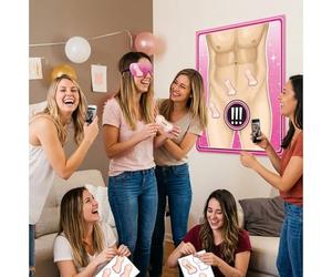 Stick the Willy on the Man Funny Party Game Prank Challenge Silly Mini Game Offline Fun with Friends Hilarious Meme Crazy Spin & Stick Casual Laugh Blindfold Tap Out Loud Game Viral Party 14 Pcs