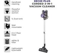 Stick Vacuum Corded - Tower T513005 - XEC20 Plus 3-in-1 Vac - Blue