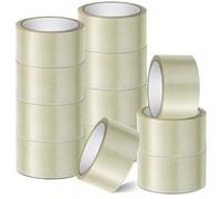 Stick Well 12 Rolls Clear Parcel Tape, 48mm X 66m, Strong Heavy Duty & Low Noise Packing Tape for Packing Boxes, Moving Boxes, and Secure Packaging