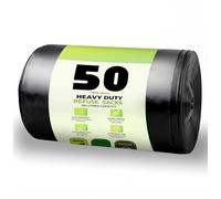 Stick Well 50 Pack Black Bin Bags, 100L, 33 Microns, Leak-Resistant, Eco-Friendly, Strong & Durable Recyclable Refuse Sacks, Bin Liners for Home, Office & Kitchen Waste Disposal