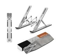 Stick Well Laptop Stand for Desk, Adjustable Aluminum Laptop Riser for Desk & Bed, Air-Ventilated Portable Laptop Stand, Compatible with MacBook, Dell, HP, and 10-15.6”
