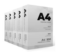 Stick Well Multi-Purpose A4 Printer Paper - 2500 Sheets, Smooth White Paper Surface, Compatible A4 Paper with Inkjet, Laser Printers & Copiers, Ideal for Home & Office Use (5 Reams)