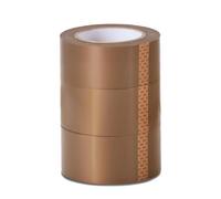 Stick Well Packaging Tape - 48mm X 66m, Heavy Duty, Low Noise, Secure & Sticky Brown Parcel Tape for Packing Boxes, Moving Boxes, Packing Tape Strong for Moving House (Brown, 3 Rolls)
