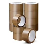 Stick Well Packaging Tape, Heavy Duty Brown Parcel Tape 12 Rolls With Low Noise - 48mm X 66m, Secure Sticky Brown Tape For Box Packaging, Moving Boxes, Packing Tape Strong For Moving House (12 rolls)