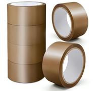 Stick Well Packaging Tape, Heavy Duty Brown Parcel Tape 6 Rolls With Low Noise - 48mm X 66m, Secure Sticky Brown Tape For Box Packaging, Moving Boxes, Packing Tape Strong For Moving House (6 rolls)
