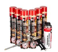 Stick2 One Component PU B1 FR Expanding Gun Foam Expanding Fire Rated Foam Filler Exceptional Adhesion for Various Applications Gap Filler 6x750ml + 1x Applicator Gun + 1x 500ml Gun Cleaner