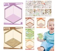 Stick3D Home Sticker Set - Animal Stickers, Tweezers, Creative Mini Scenes For Adults | Cartoon 3D Stickers - Miniature Creative Crafts Sticker Scenes For Family Friends Children Birthday Dad