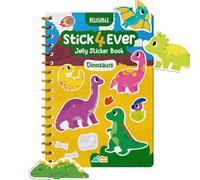 Stick4Ever Jelly Sticker Book - for Kids - Waterproof, Easy to Clean Jelly Stickers - Busy Book for Toddlers with 50 Pcs of Jelly Stickers (Dinosaurs)
