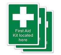 stick4safety First Aid Signs [Pack of 3], First Aid Kit Sticker Safety Sign [15 x 20 cm]