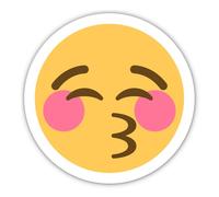 Sticker: 300 mm, 1 piece - Emoji Kiss Smiley Giant Sticker Round Wall Door