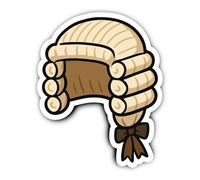 Sticker 300 mm, 1 Piece Giant Judge Wig Jurists Wall Decoration
