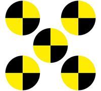 Sticker 4 cm cross-hair symbol indicating crash test dummy for cars and motorcycles