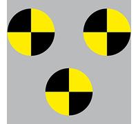 Sticker 4 cm cross-hair symbol indicating crash test dummy for cars and motorcycles