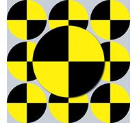 Sticker 4 cm cross-hair symbol indicating crash test dummy for cars and motorcycles
