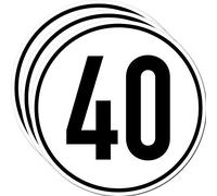 Sticker 40 km/h, 20 cm, speed limit sign for tractor, trailer, machinery, harvester, vehicle