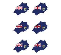 Sticker: 50 mm, 6 pieces - Silhouette flag/Flap-Map - St. Helena - SH - for cars, laptops and more