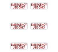 Sticker 50 mm Pack of 6 - Emergency Use Only Aeroplane Cockpit Warning Vinyl Decal