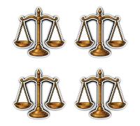 Sticker 75 mm Pack of 4 - Scales of Justice Law Firm Office Decoration