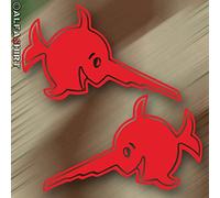 Sticker #A216 Swordfish U96 U-Boot Navy Crest Red 10 x 6 cm 2-Piece Set