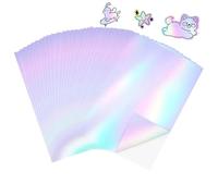 Sticker and paper for printer A4, 30pcs Waterproof Self-Adhesive Vinyl Printable paper, 2.97×2.1cm Shiny Waterproof Sticker for Cricut