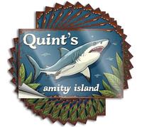 Sticker Backyard Decor | Coastal Door Quint's Amity Island: The Great White Shark Adventure for Interior(8X12CM)