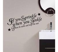 Sticker Bay If You Sprinkle When You Tinkle Bathroom Funny Wall Sticker - Black