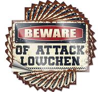 Sticker - Beware of Attack Lowchen with Cool for Man Wall Peel and Stick