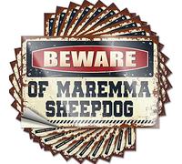 Sticker - Beware of Maremma Sheepdog with Rock Band 3D Wall Decor Funny
