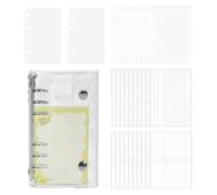 Sticker Binder Organizer - M5 A6 A7 Clear PVC Collecting Album Double Buckle Notebook | Planner Journal Storage Display | Transparent Sleeve Protection for Stickers Cards Documents