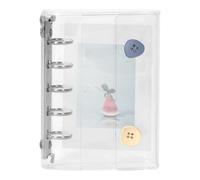 Sticker Binder - Transparent PVC Notebook Cover | M5 Loose-Leaf Scrapbook Album with 5 Rings for Stickers Journaling Planning | Portable Tri-Fold Binder