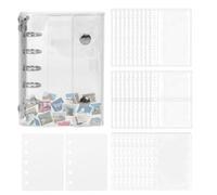 Sticker Binder, Transparent Sheets for Albums and Folders, Folder for Stickers with Double Secure Closure - Suitable for Planner, Scrapbook, Journal, Card, File and Document