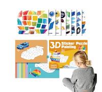 Sticker Books for Kids - Educational Airplane Travel Activity | Vehicle Dinosaur Theme Sticker By Numbers - for Kids Boys Girls Travel Car Airplane Train Preschool Homeschool Holidays Birthdays