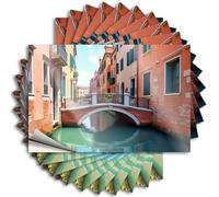 Sticker Bottle Scratch Resistant Decals, High Matte Print for Phone Case Exterior | Spring Outdoor Decor Uv Proof Pack Colorful Venice Canals and Bridges(8X12CM)