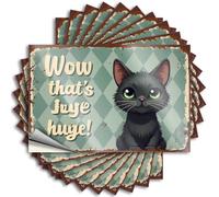Sticker Bumper Affirmation Wow, That's Jive Huge: A Whimsical Cat Poster for Coffee - Outdoor Bar Decor Easy Peel Removable(12X18CM)
