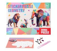 Sticker by Numbers, Cute Reusable Geometry Learning Game, Cute Stickers by Numbers for Children, for Teenagers, Adults, Family, School