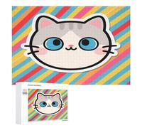 Sticker Cat 500 Piece Jigsaw Puzzle for Adults Challenging Puzzles for Cognitive Workout Unique Shaped Jigsaw Puzzle Relaxing Gift Home Wall Decor