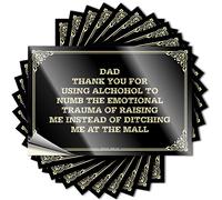 Sticker Custom Bumper Magnet Teacher Appreciation Bulk Sticky Back - Dad,Thank You for Using Alchohol to Numb The Emotional Trauma of Raising Me Desk Signs for Office Funny(8X12CM-5Pcs)