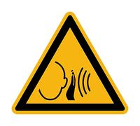 Sticker Danger Warning NF ISO 7010 - Laminated Triangular Signage Adhesive Sticker Water and UV Resistant - Sudden Loud Noise - 30x30 cm