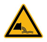 Sticker Danger Warning NF ISO 7010 - Laminated Triangular Signage Adhesive Sticker Water and UV Resistant - Danger Wastewater Evacuation - 20x20 cm