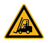 Sticker Danger Warning NF ISO 7010 - Laminated Triangular Signage Adhesive Sticker Water and UV Resistant - Forklifts - 5x5 cm