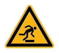 Sticker Danger Warning NF ISO 7010 - Laminated Triangular Signage Adhesive Sticker Water and UV Resistant - Stumble - 5x5 cm