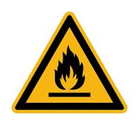 Sticker Danger Warning NF ISO 7010 - Laminated Triangular Signage Adhesive Sticker Water and UV Resistant - Flammable Materials - 60x60 cm