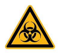Sticker Danger Warning NF ISO 7010 - Laminated Triangular Signage Adhesive Sticker Water and UV Resistant - Biological Risk - 60x60 cm