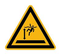 Sticker Danger Warning NF ISO 7010 - Laminated Triangular Signage Adhesive Sticker Water and UV Resistant - Deep Water Hazard - 10x10 cm